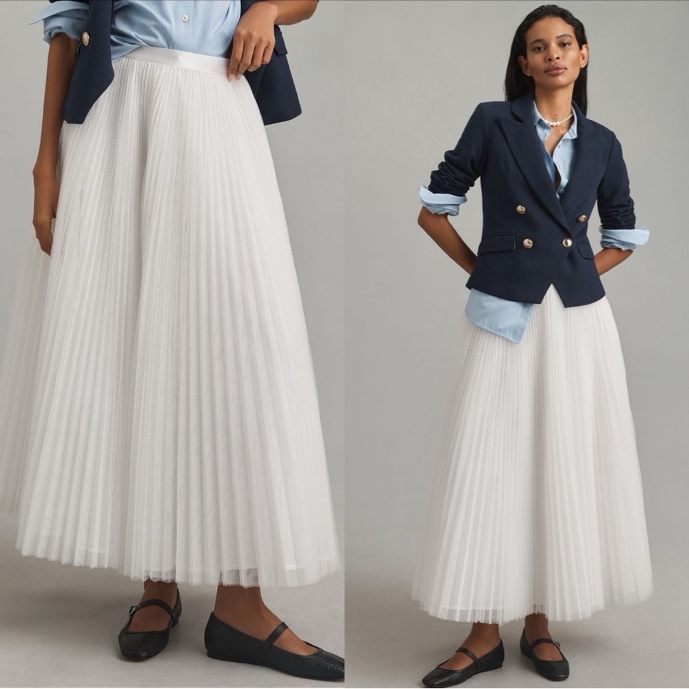 Hutch Cream Pleated Maxi Skirt
